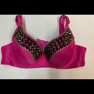 Embellished pink bra